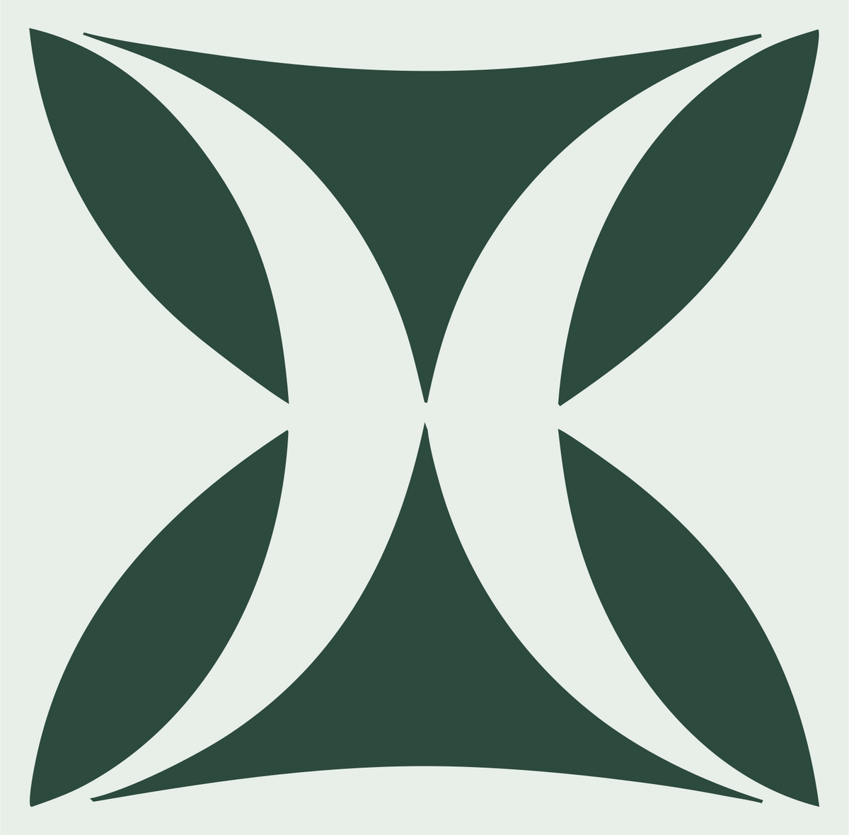 Negative Space Four Crescent Mark #e8efe9/#2d4a3e