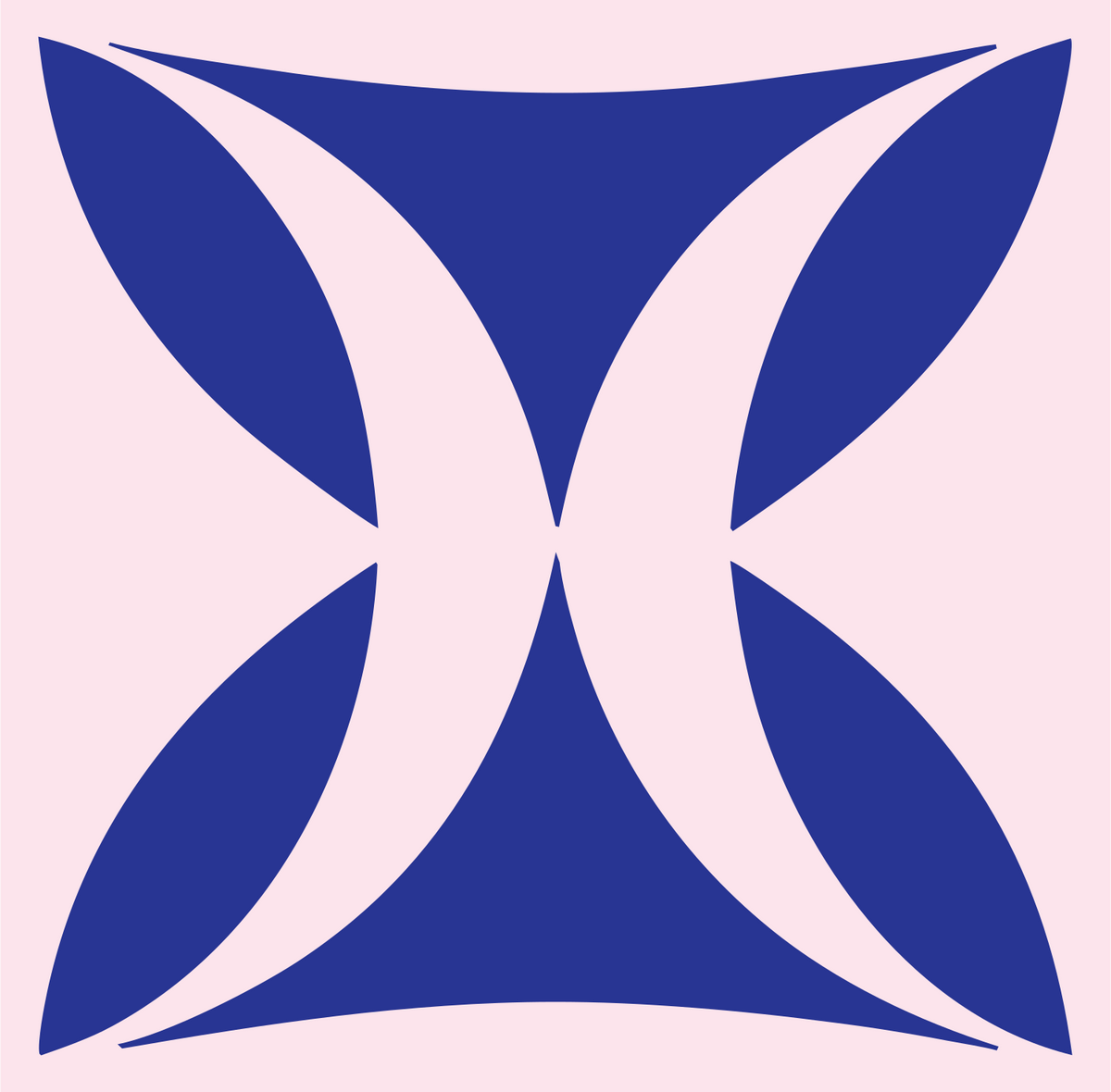 Negative Space Four Crescent Mark #fce4ec/#283593