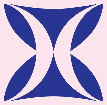 Negative Space Four Crescent Mark #fce4ec/#283593