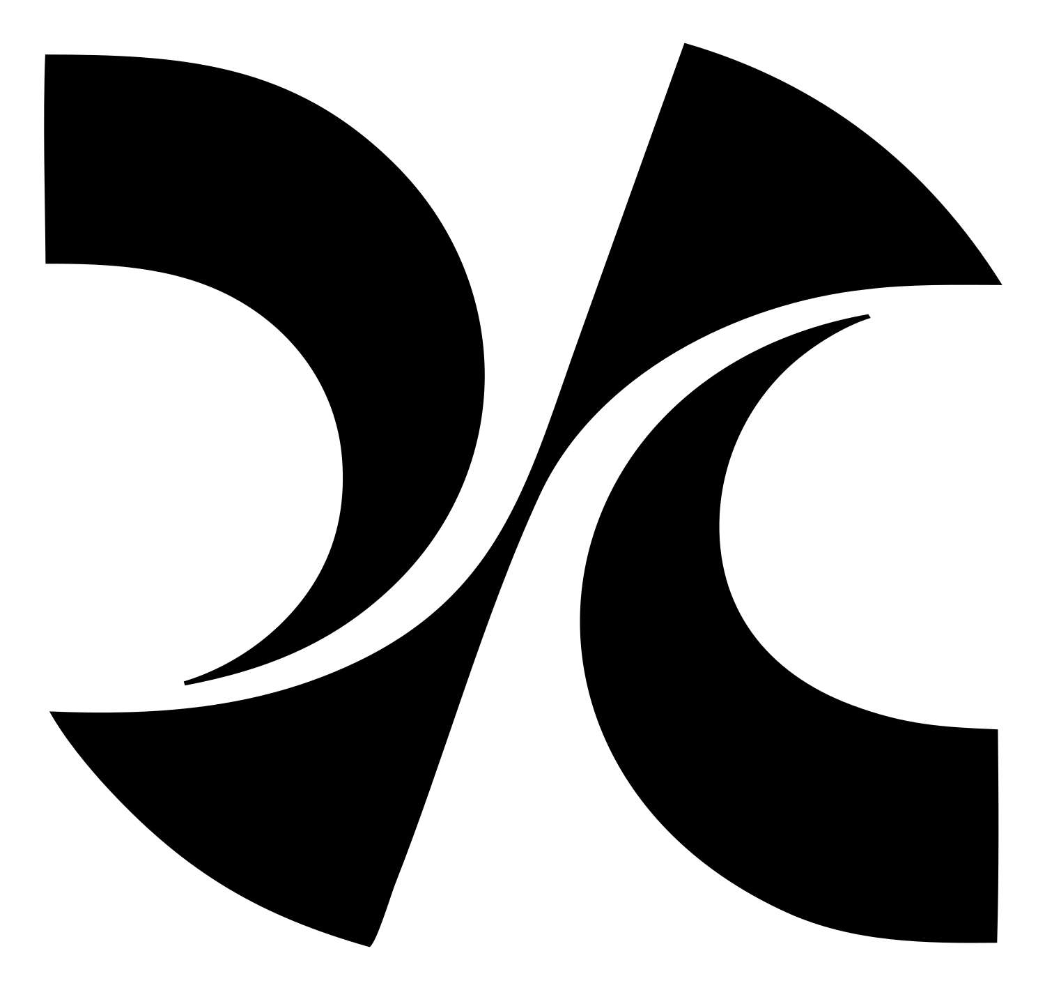 Geometric Dual Crescent Signal Mark #ffffff/#000000