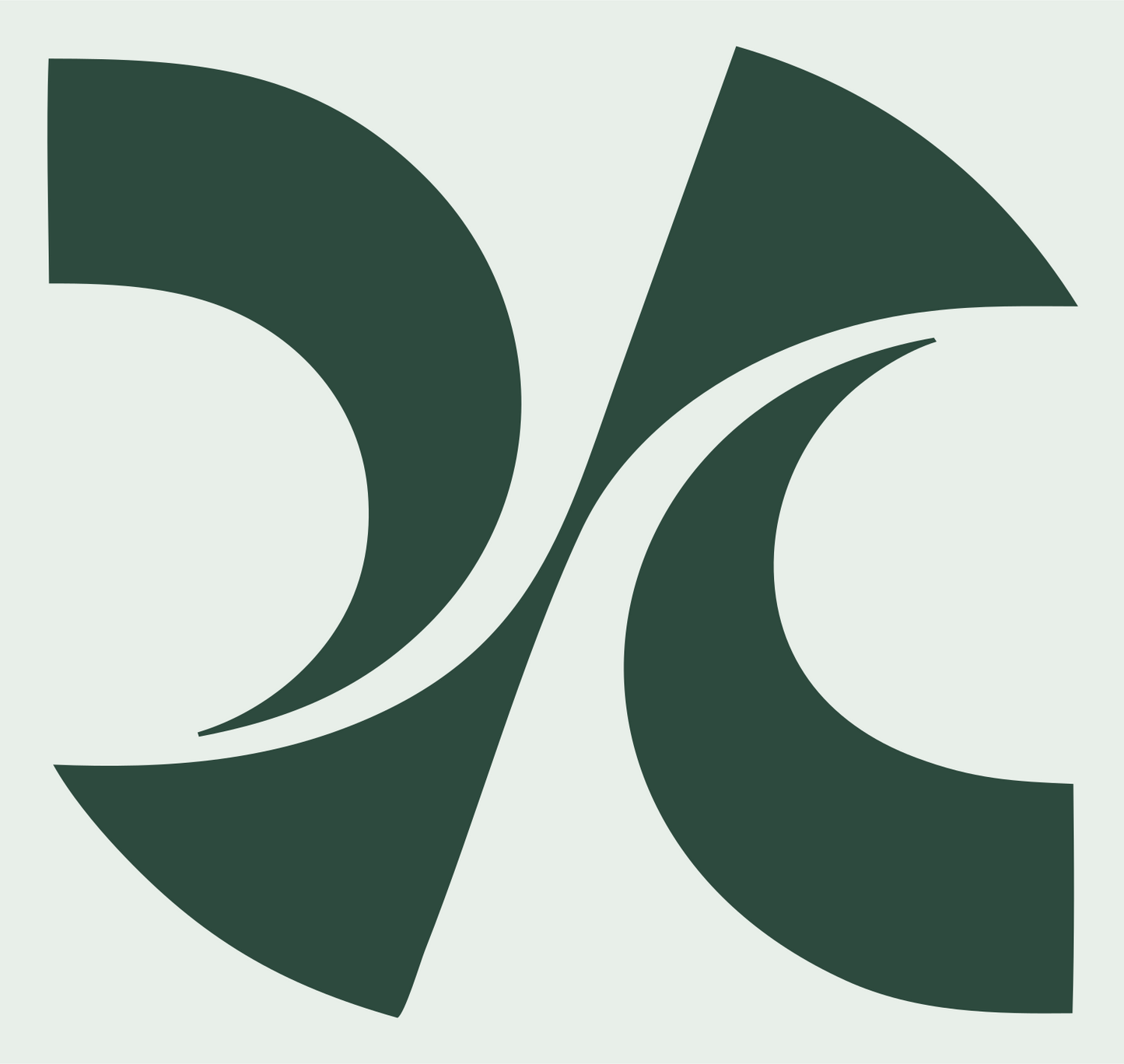 Geometric Dual Crescent Signal Mark #e8efe9/#2d4a3e