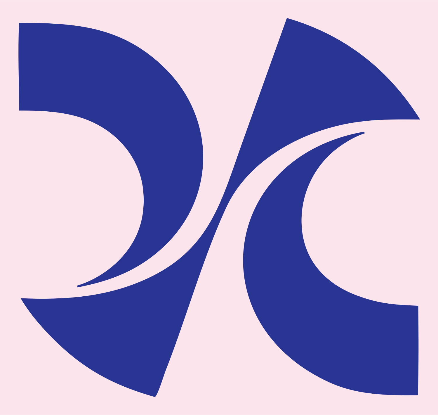 Geometric Dual Crescent Signal Mark #fce4ec/#283593