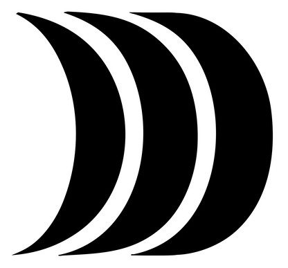 Triple Crescent Moon Badge #ffffff/#000000