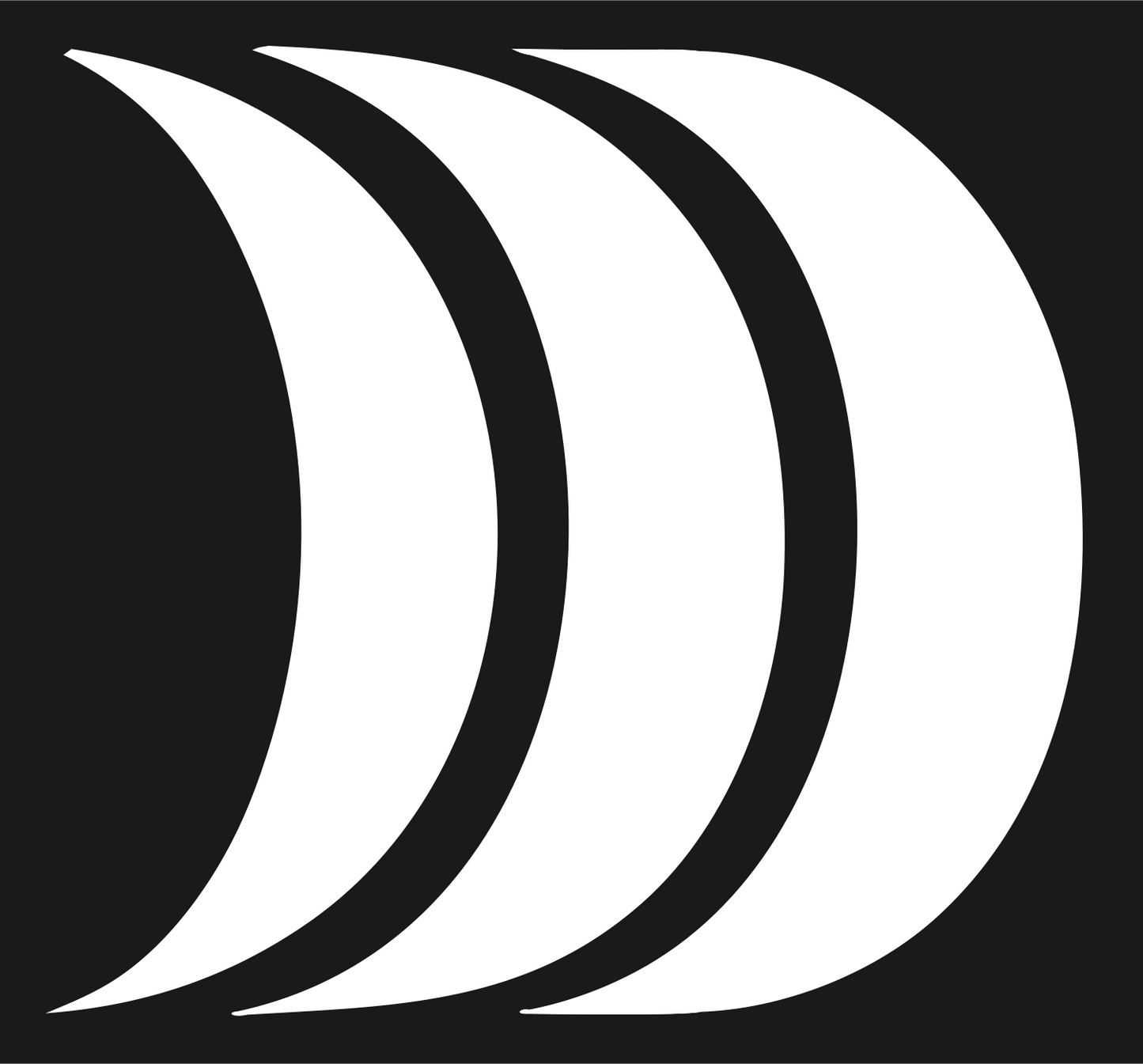 Triple Crescent Moon Badge #1a1a1a/#ffffff