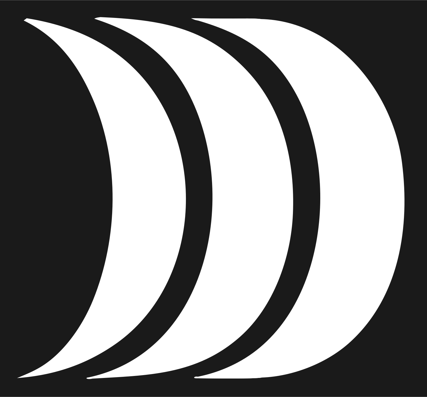 Triple Crescent Moon Badge #1a1a1a/#ffffff