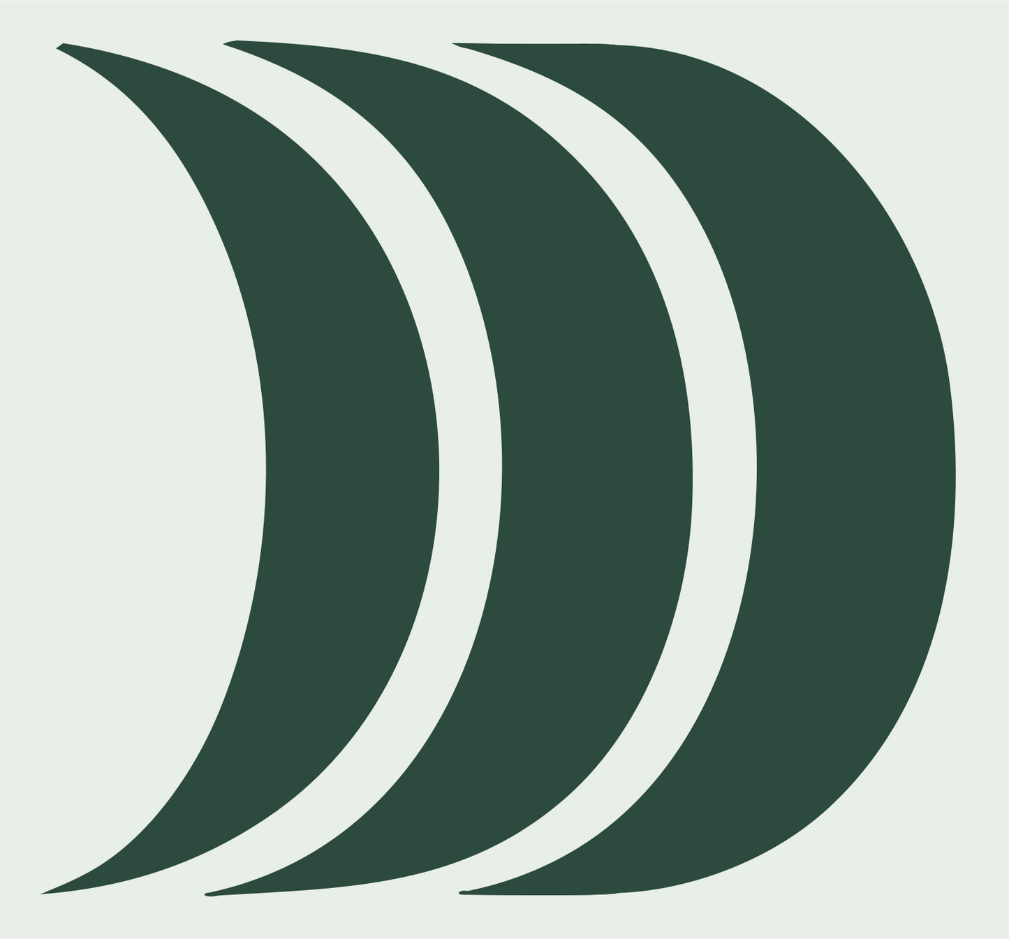 Triple Crescent Moon Badge #e8efe9/#2d4a3e