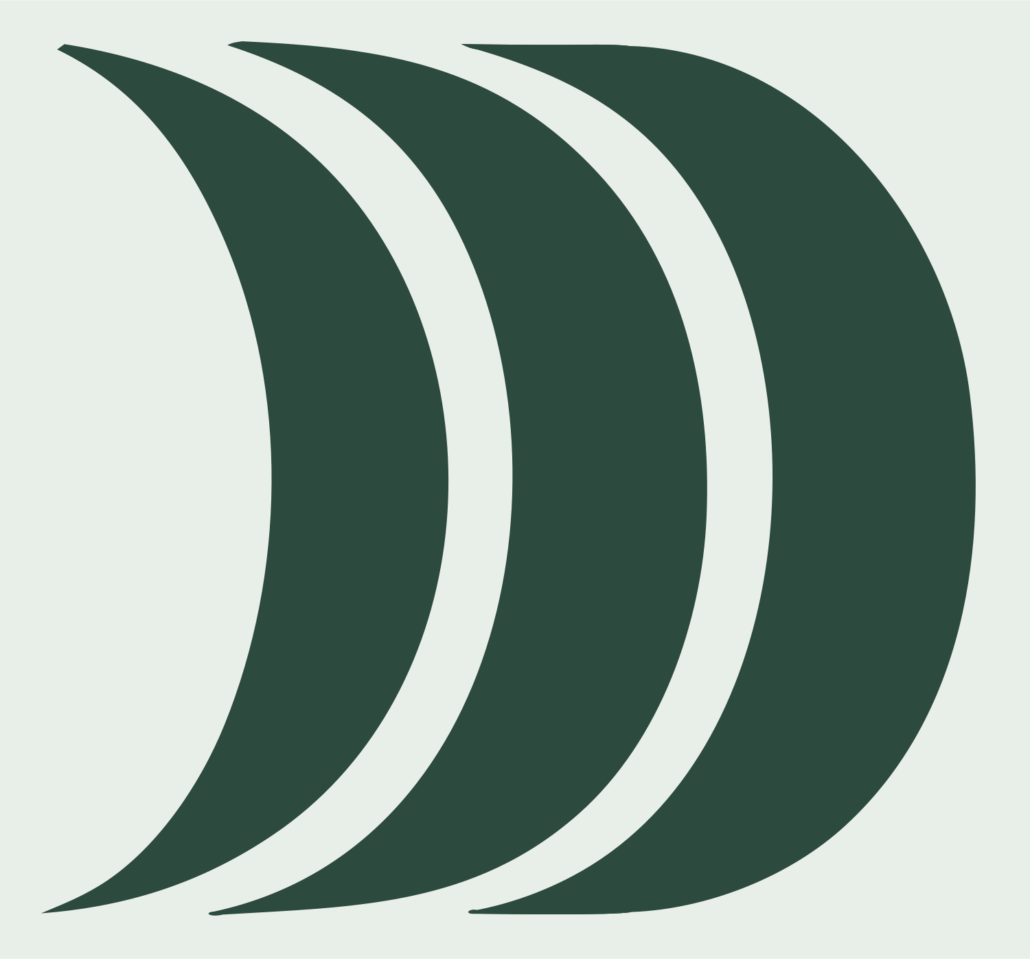Triple Crescent Moon Badge #e8efe9/#2d4a3e