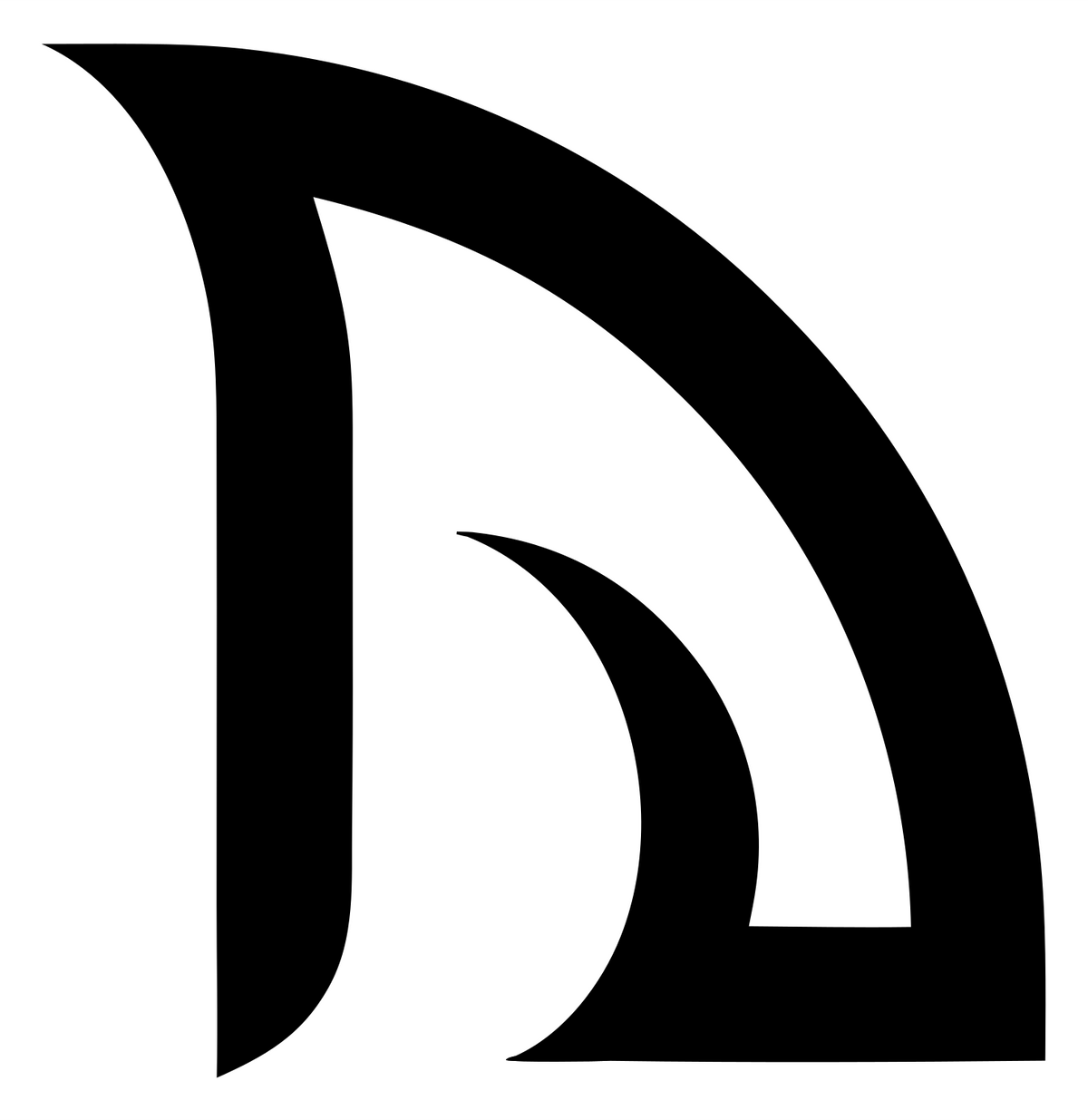 Negative Space Curved Signal Mark #ffffff/#000000
