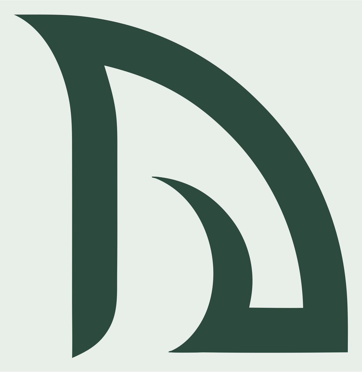 Negative Space Curved Signal Mark #e8efe9/#2d4a3e