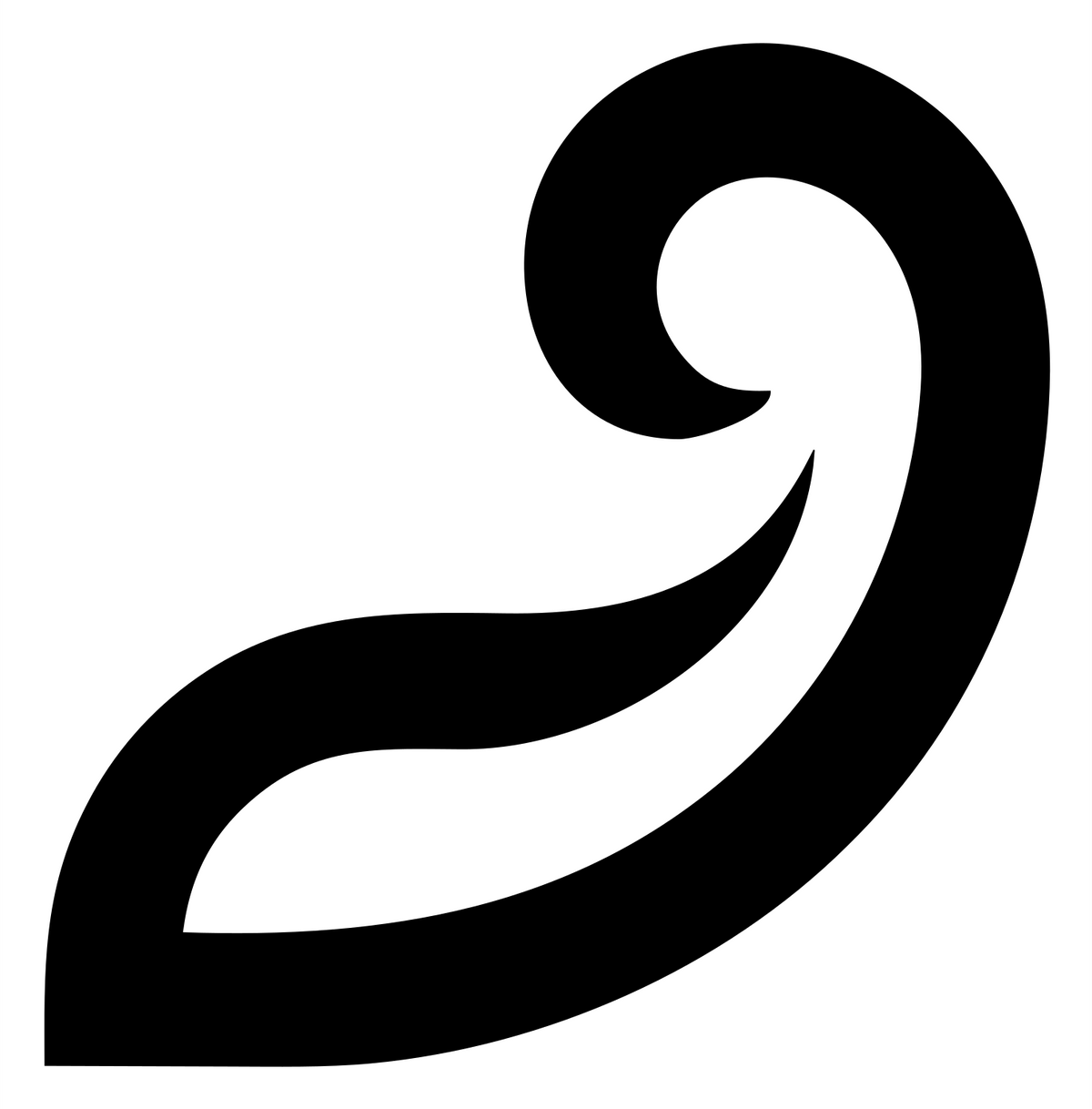 Monoline Spiral Curl Mark #ffffff/#000000