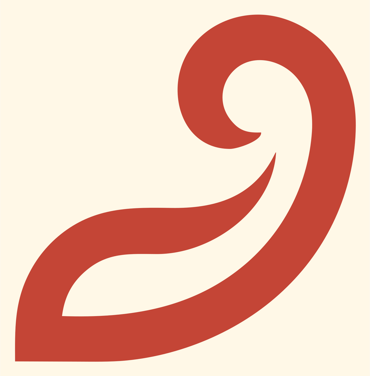 Monoline Spiral Curl Mark #fff8e7/#c44536