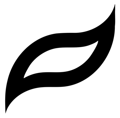Bold Leaf Silhouette Mark #ffffff/#000000