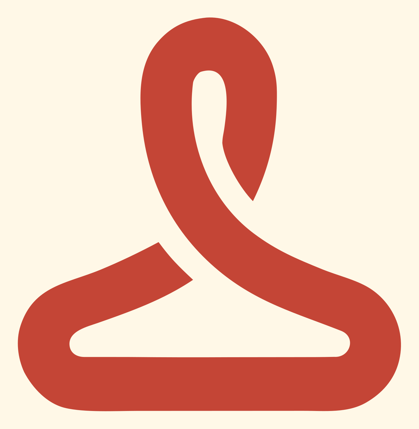 Monoline Hanger Signal Logo #fff8e7/#c44536