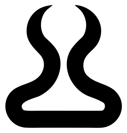 Monoline Bull Horns Signal Mark #ffffff/#000000
