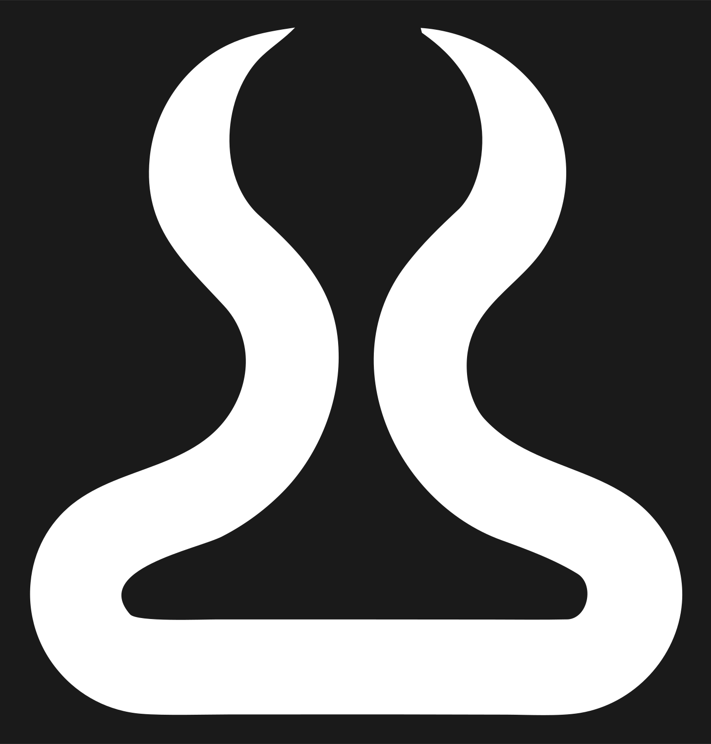 Monoline Bull Horns Signal Mark #1a1a1a/#ffffff