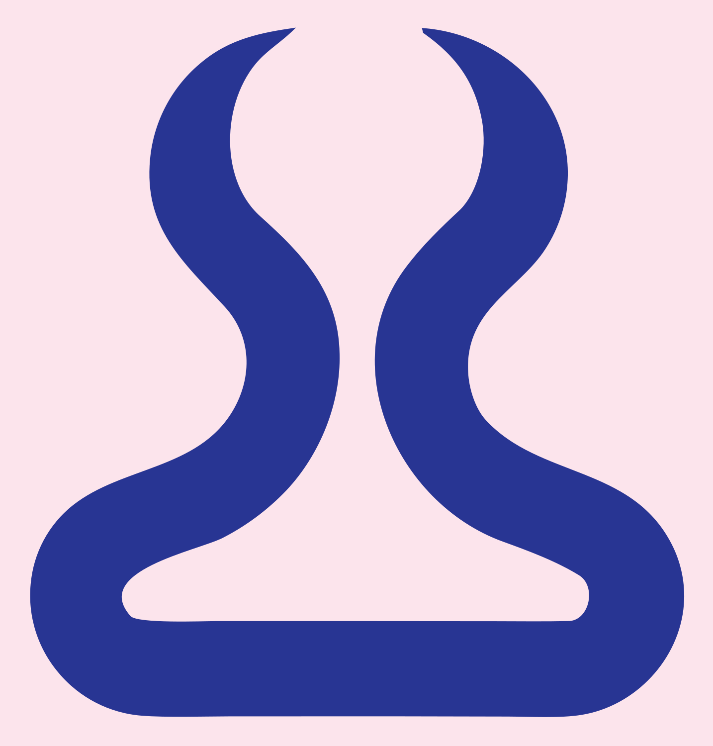 Monoline Bull Horns Signal Mark #fce4ec/#283593