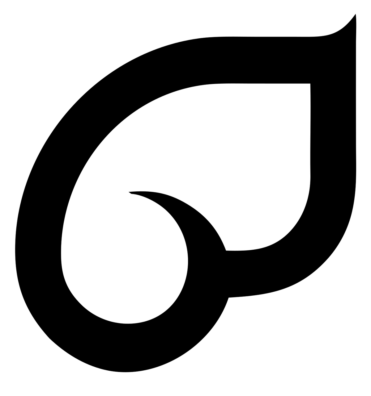 Monoline Teardrop Spiral Mark #ffffff/#000000