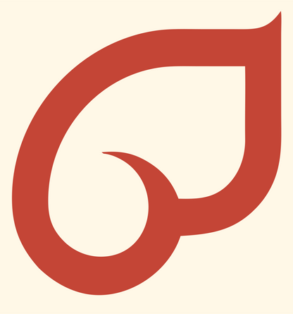 Monoline Teardrop Spiral Mark #fff8e7/#c44536