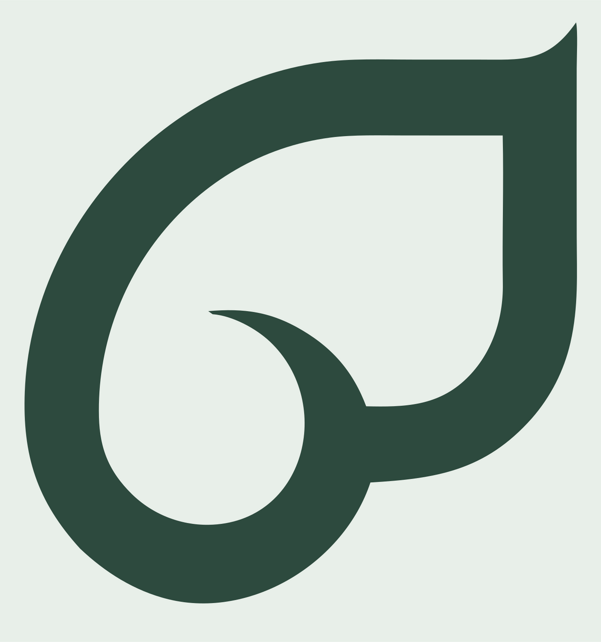 Monoline Teardrop Spiral Mark #e8efe9/#2d4a3e