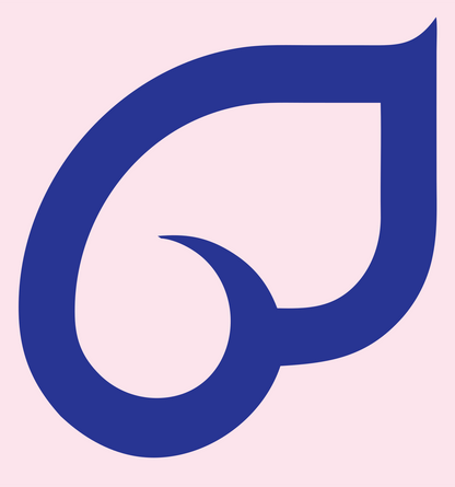 Monoline Teardrop Spiral Mark #fce4ec/#283593