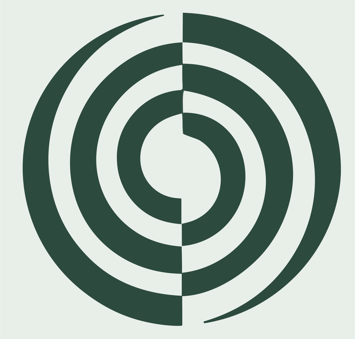 Negative Space Concentric Spiral Mark #e8efe9/#2d4a3e