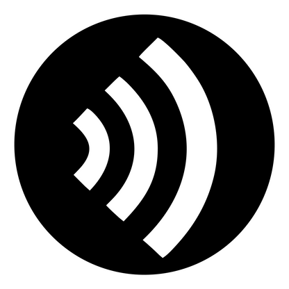 Negative Space WiFi Circle Badge #ffffff/#000000
