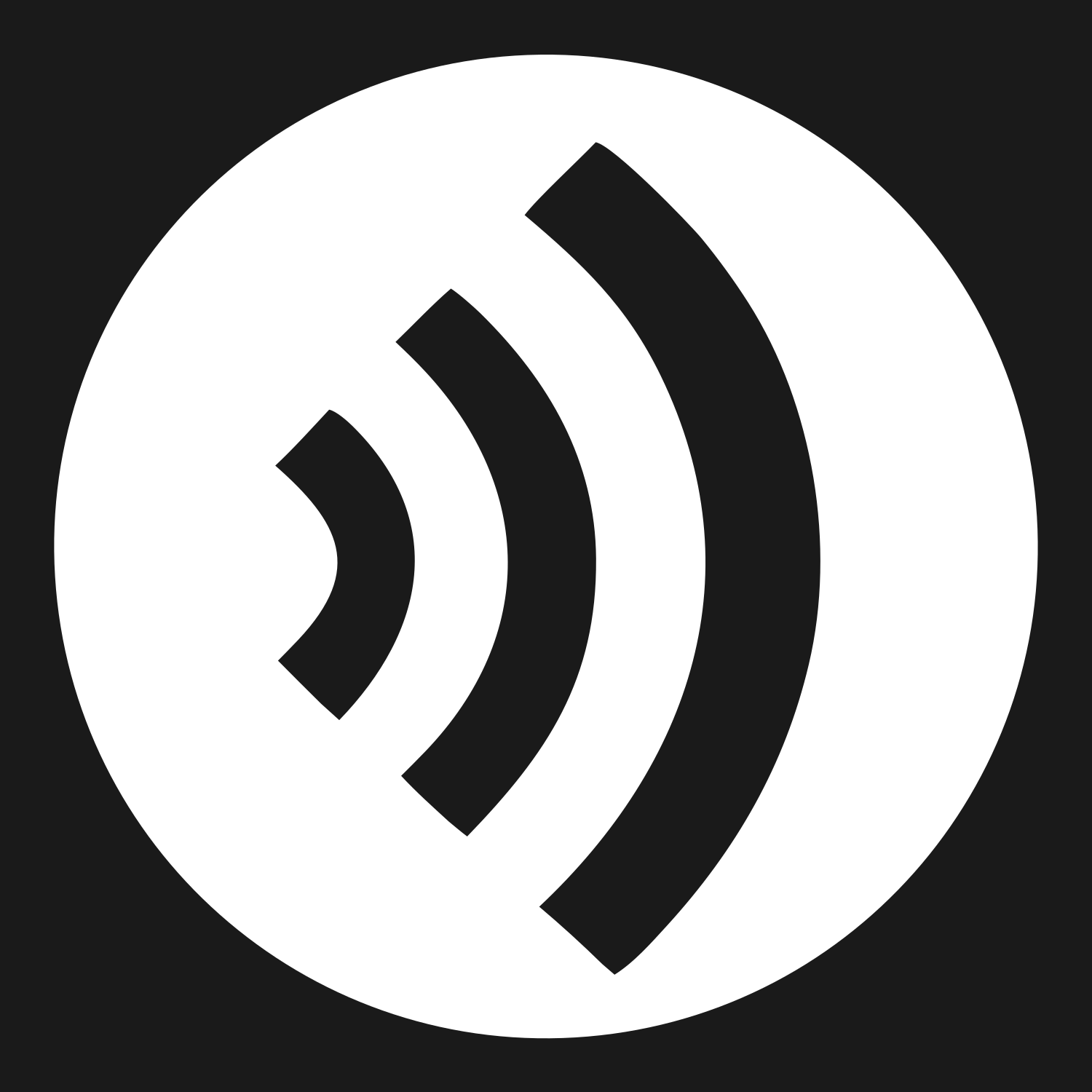 Negative Space WiFi Circle Badge #1a1a1a/#ffffff