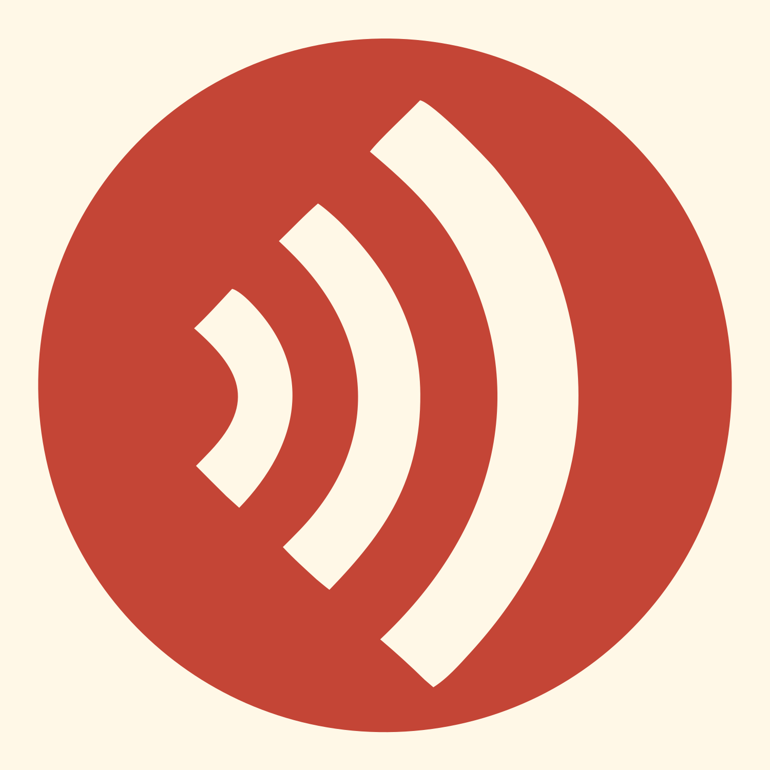 Negative Space WiFi Circle Badge #fff8e7/#c44536