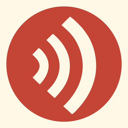 Negative Space WiFi Circle Badge #fff8e7/#c44536