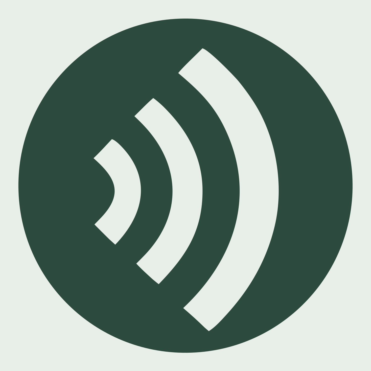 Negative Space WiFi Circle Badge #e8efe9/#2d4a3e