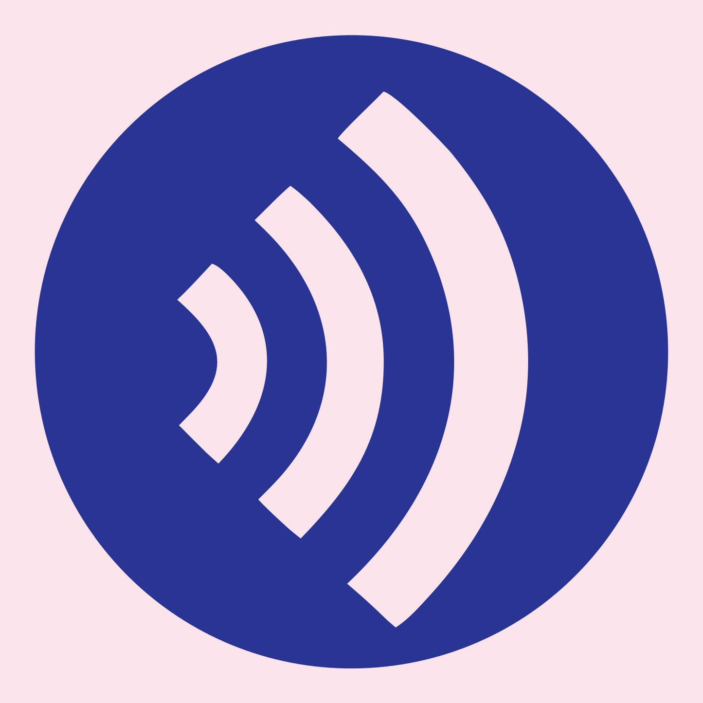 Negative Space WiFi Circle Badge #fce4ec/#283593