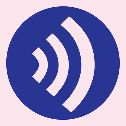Negative Space WiFi Circle Badge #fce4ec/#283593