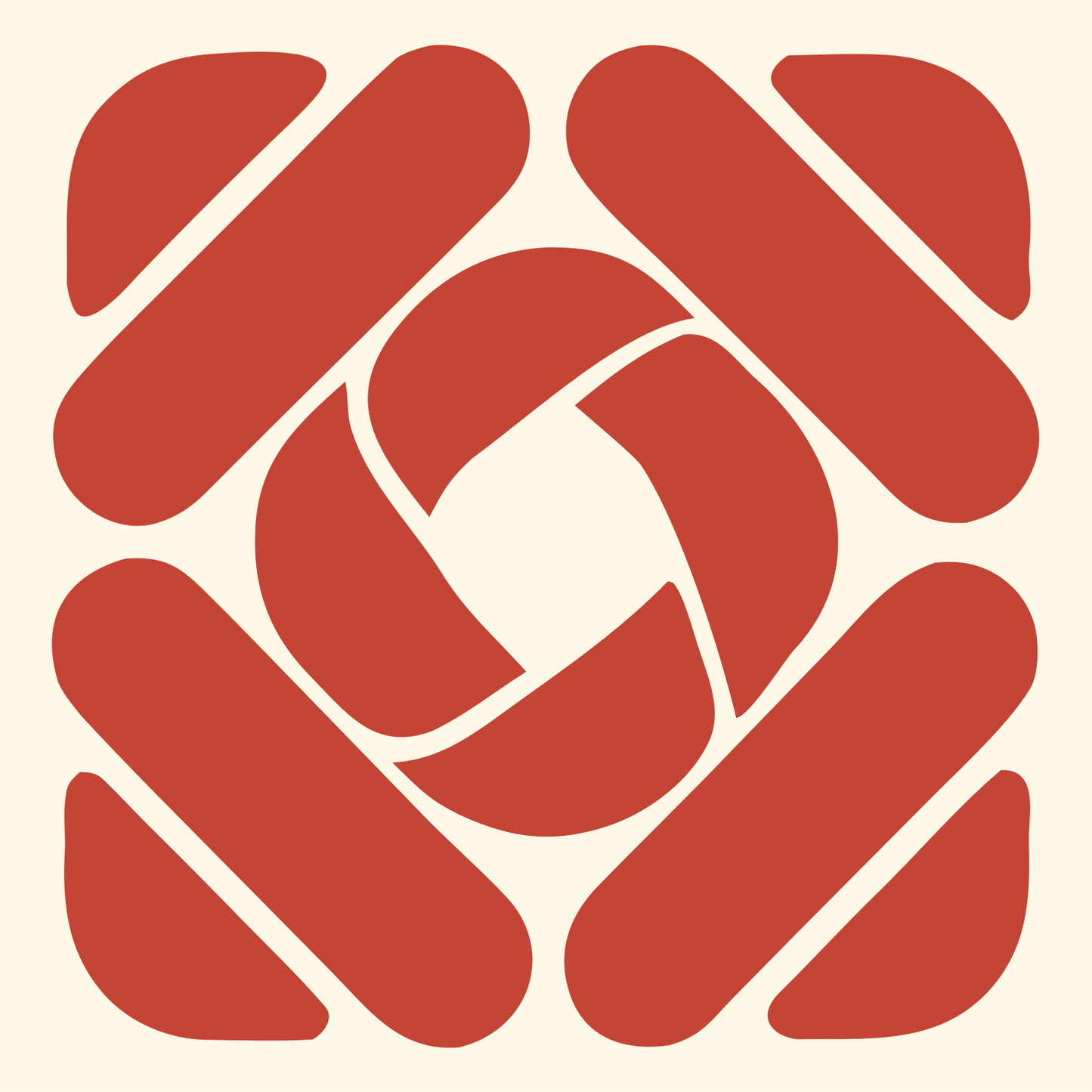 Woven Knot Signal Mark #fff8e7/#c44536
