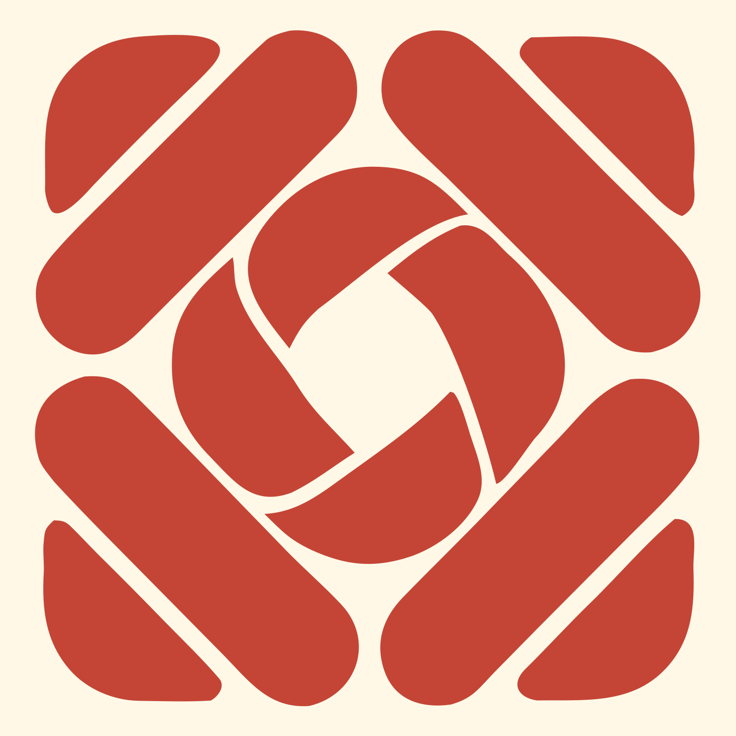 Woven Knot Signal Mark #fff8e7/#c44536