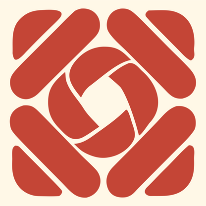 Woven Knot Signal Mark #fff8e7/#c44536