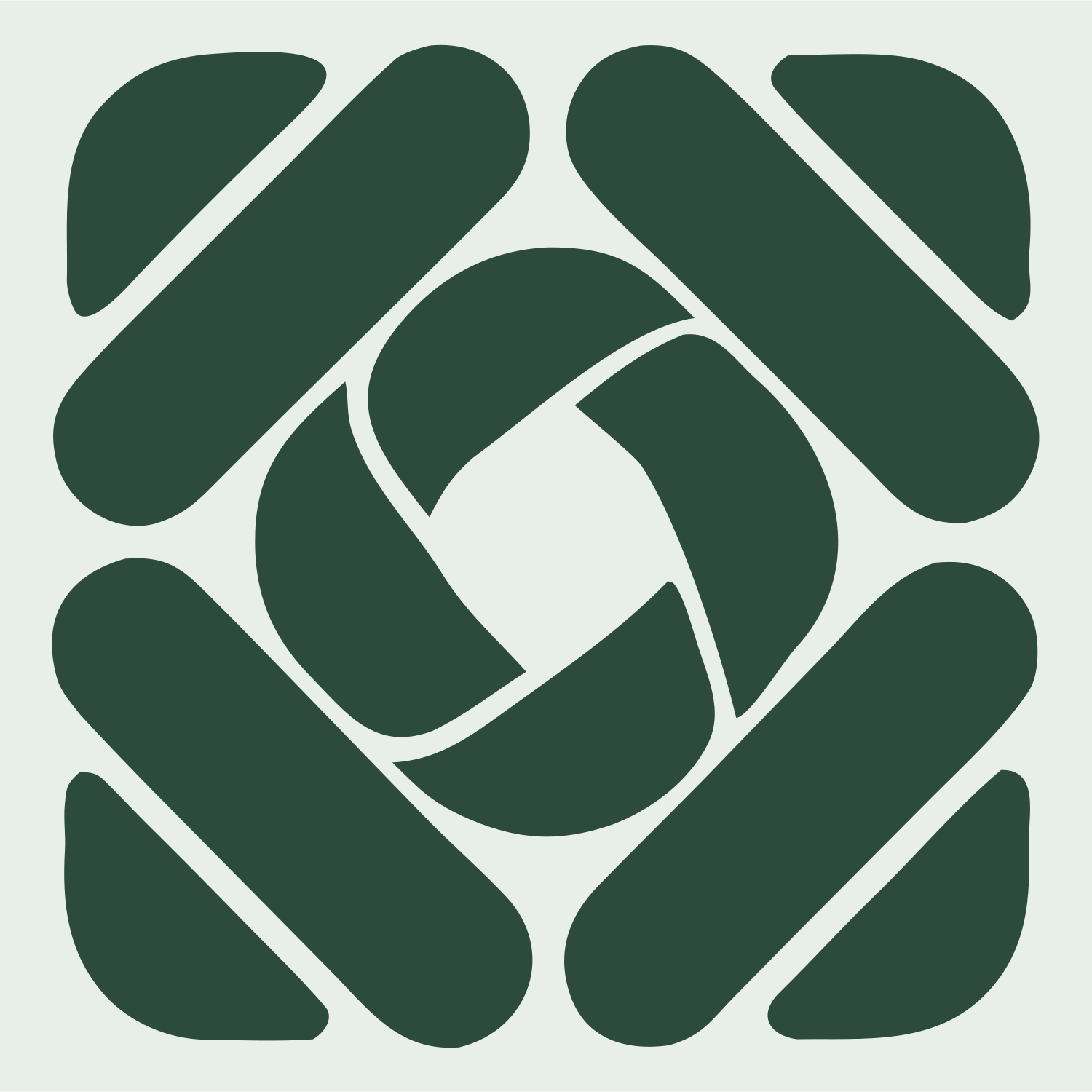 Woven Knot Signal Mark #e8efe9/#2d4a3e