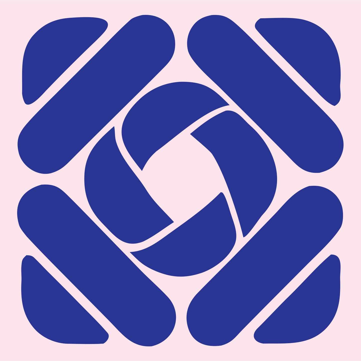 Woven Knot Signal Mark #fce4ec/#283593