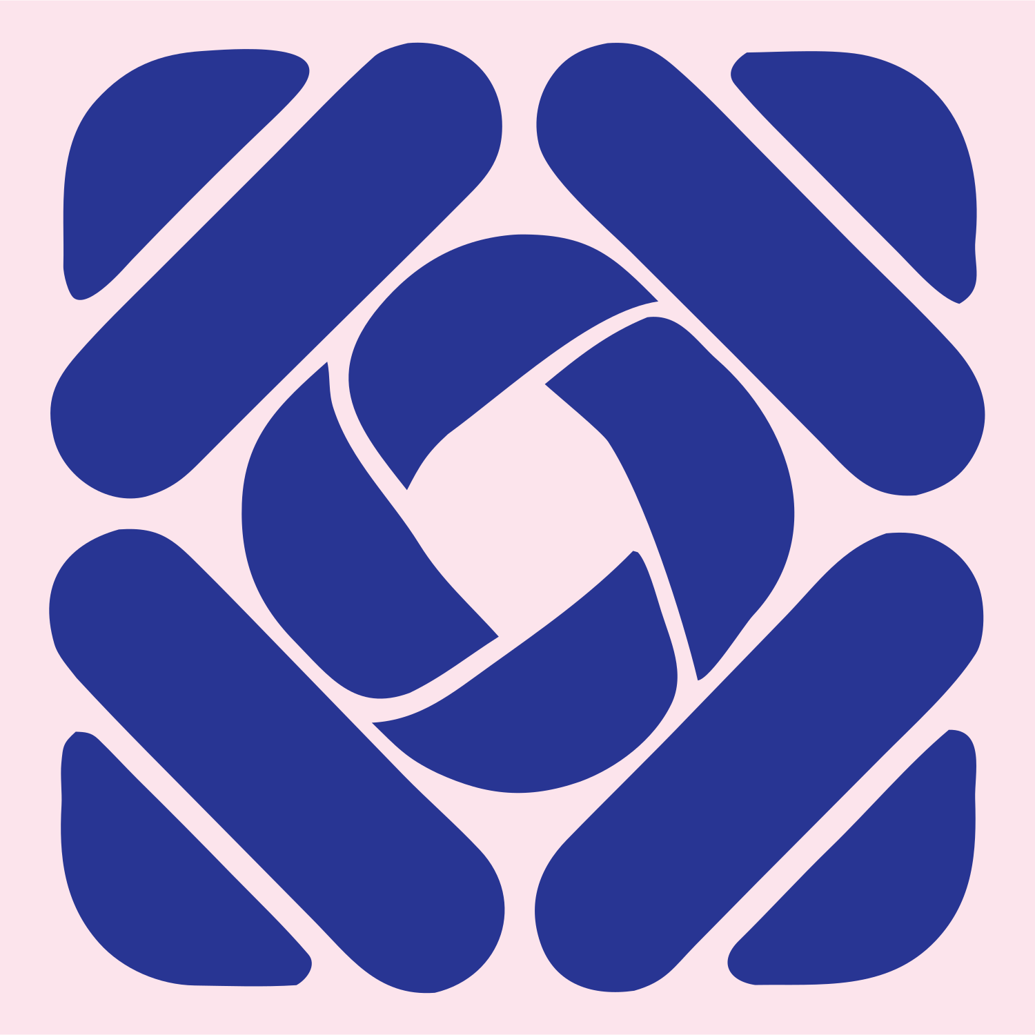 Woven Knot Signal Mark #fce4ec/#283593