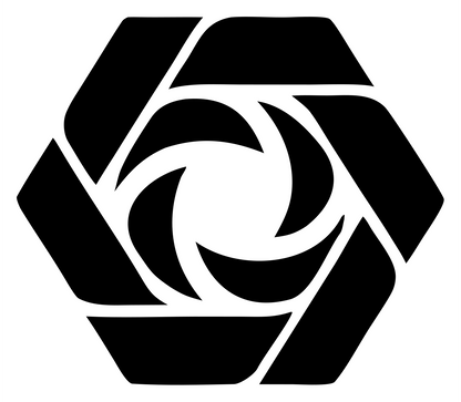 Hexagon Shutter Vortex Mark #ffffff/#000000
