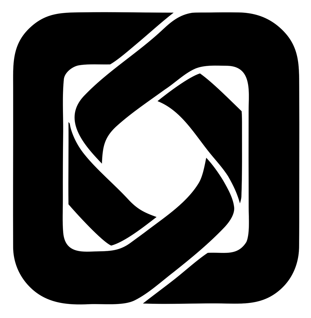 Negative Space Shutter Aperture Badge #ffffff/#000000