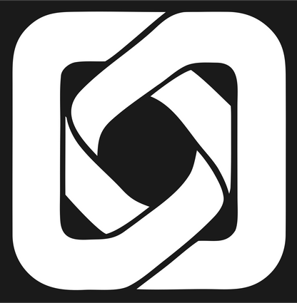 Negative Space Shutter Aperture Badge #1a1a1a/#ffffff