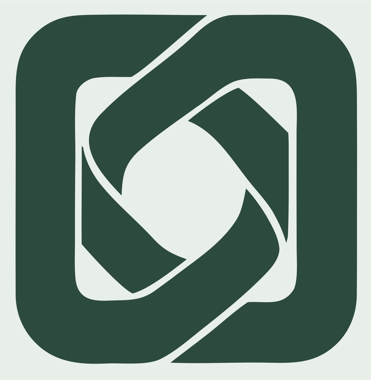 Negative Space Shutter Aperture Badge #e8efe9/#2d4a3e