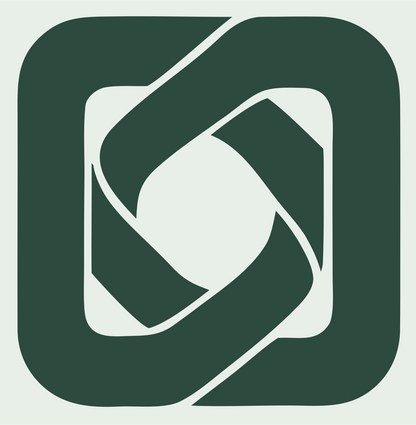 Negative Space Shutter Aperture Badge #e8efe9/#2d4a3e