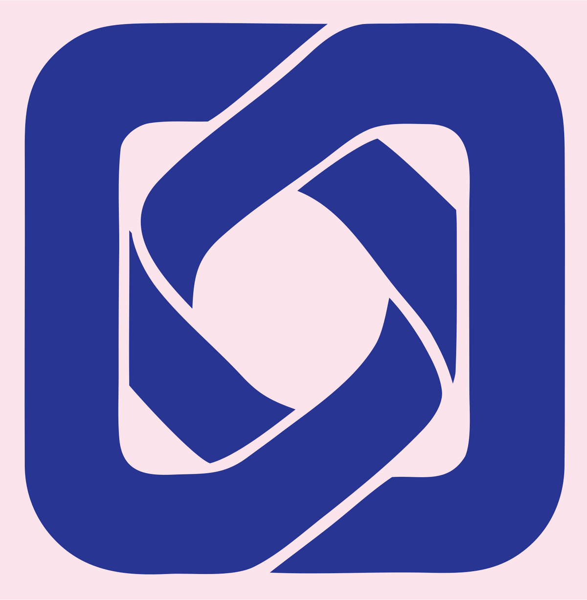 Negative Space Shutter Aperture Badge #fce4ec/#283593