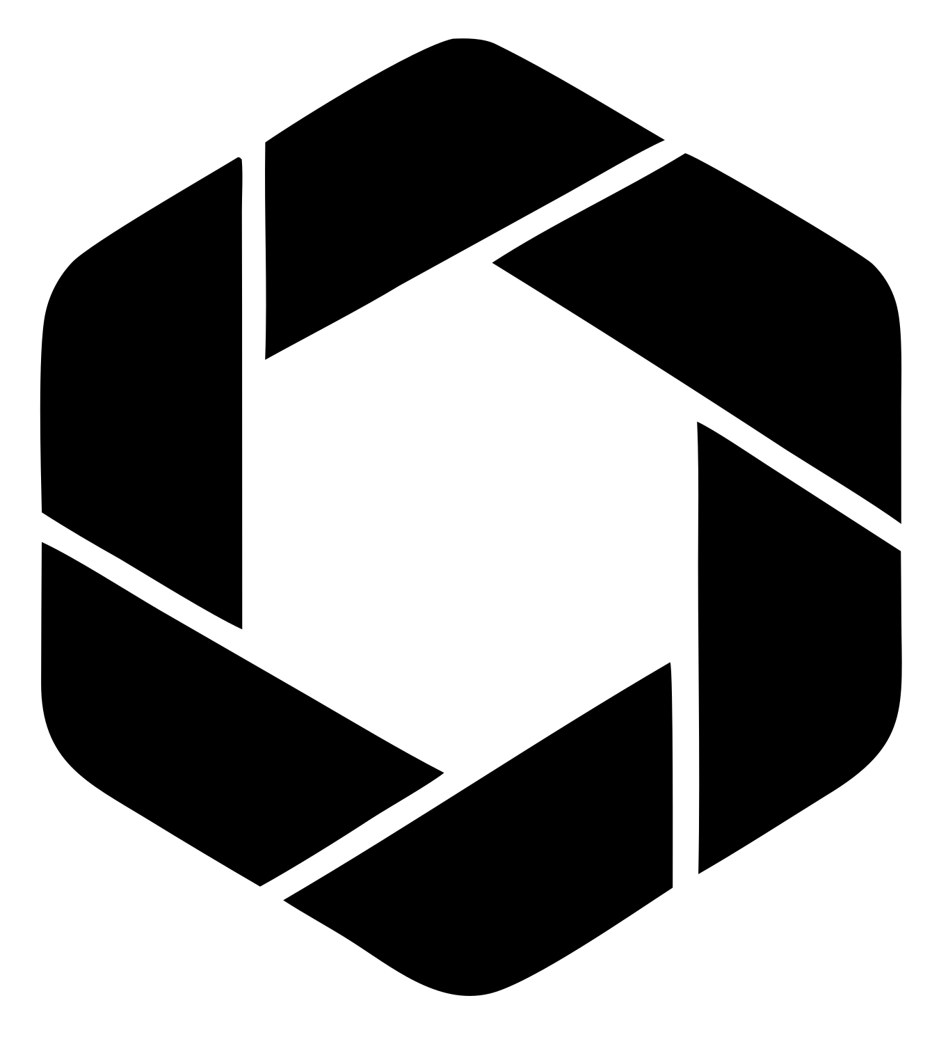 Hexagon Camera Shutter Logo #ffffff/#000000