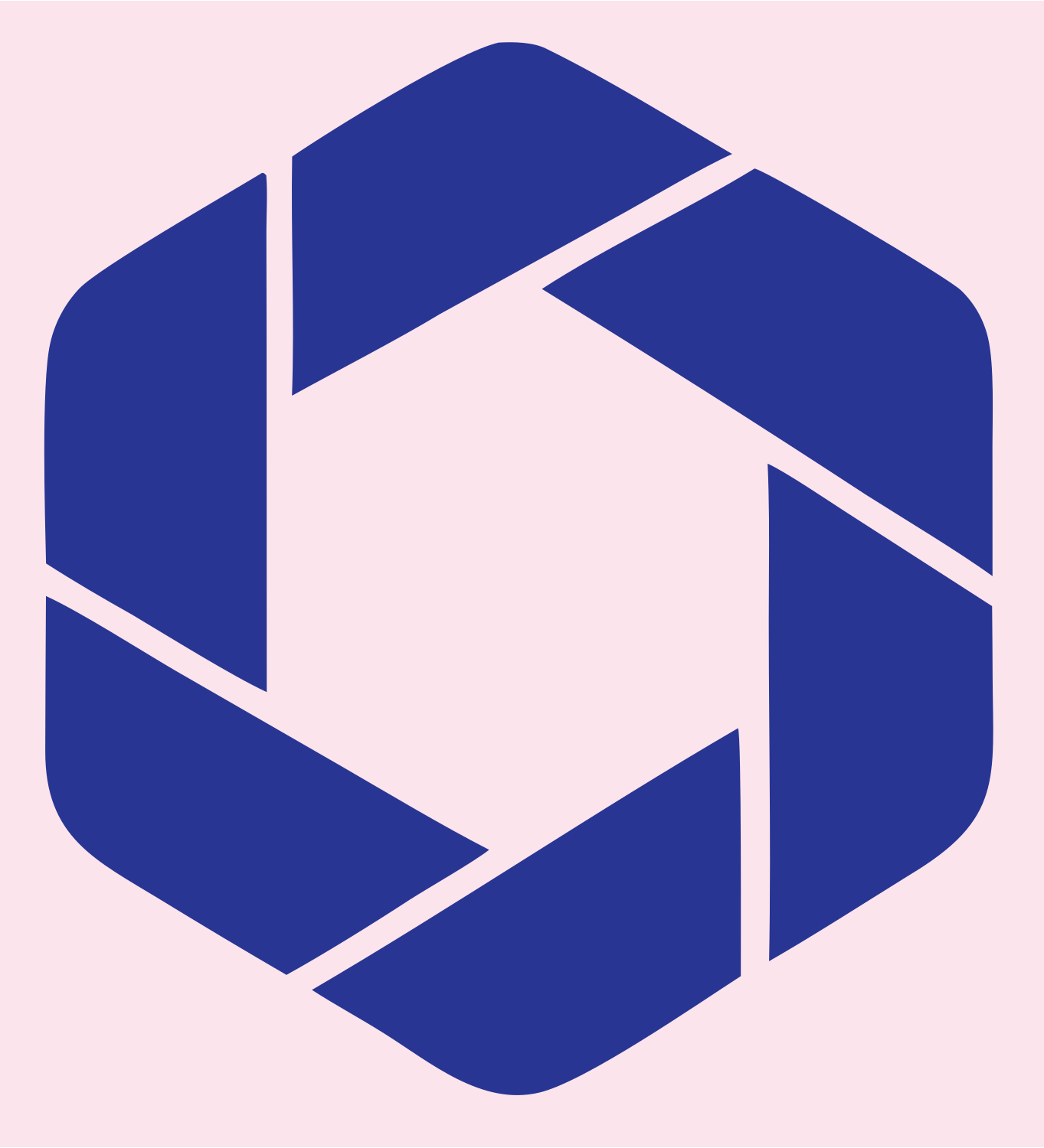 Hexagon Camera Shutter Logo #fce4ec/#283593