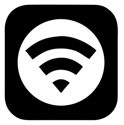WiFi Rounded Square Badge #ffffff/#000000