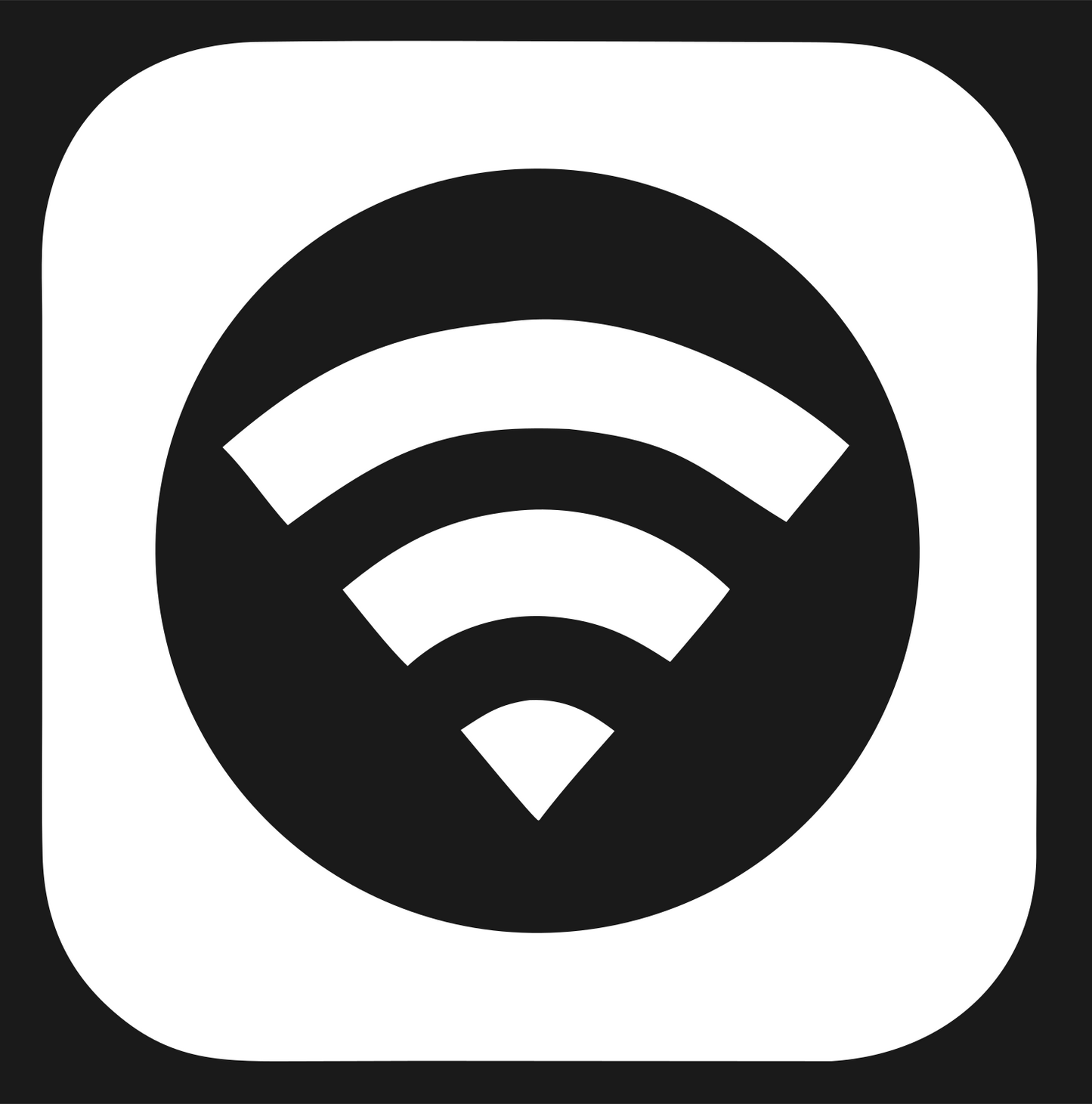 WiFi Rounded Square Badge #1a1a1a/#ffffff