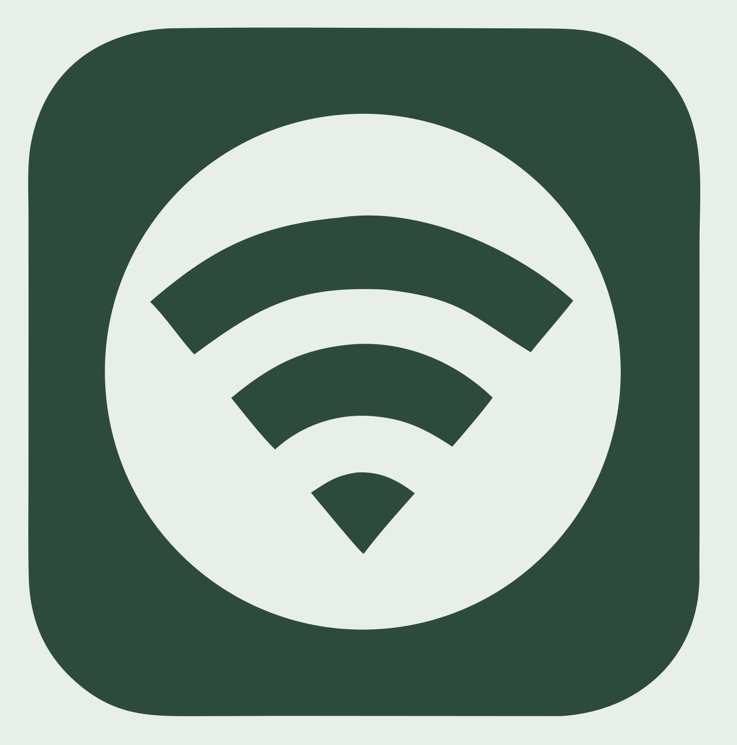 WiFi Rounded Square Badge #e8efe9/#2d4a3e
