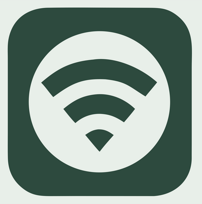WiFi Rounded Square Badge #e8efe9/#2d4a3e